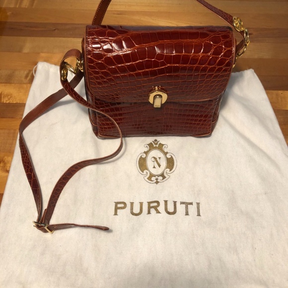 PURUTI Crocodile Leather Handbag - New - Picture 1 of 2